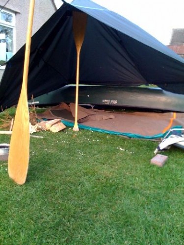canoe tarp backyard test